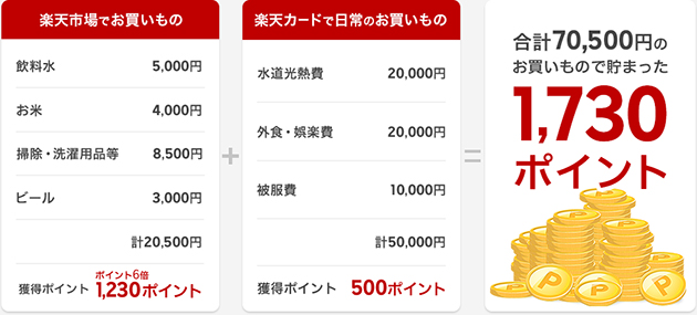 楽天スーパーポイントの利用例